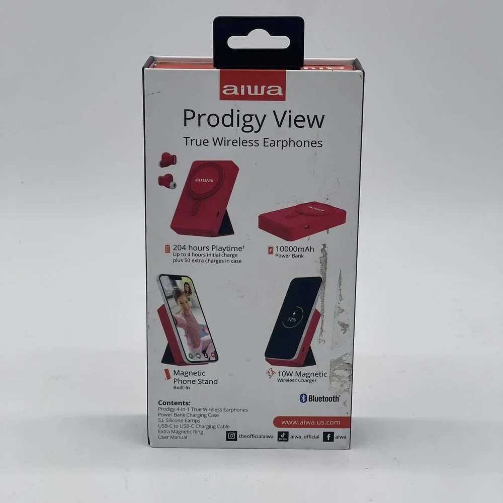 AIWA Prodigy‎ 4-in-1 Wireless Earbuds & Powerbank with Phone Stand/wireless QC